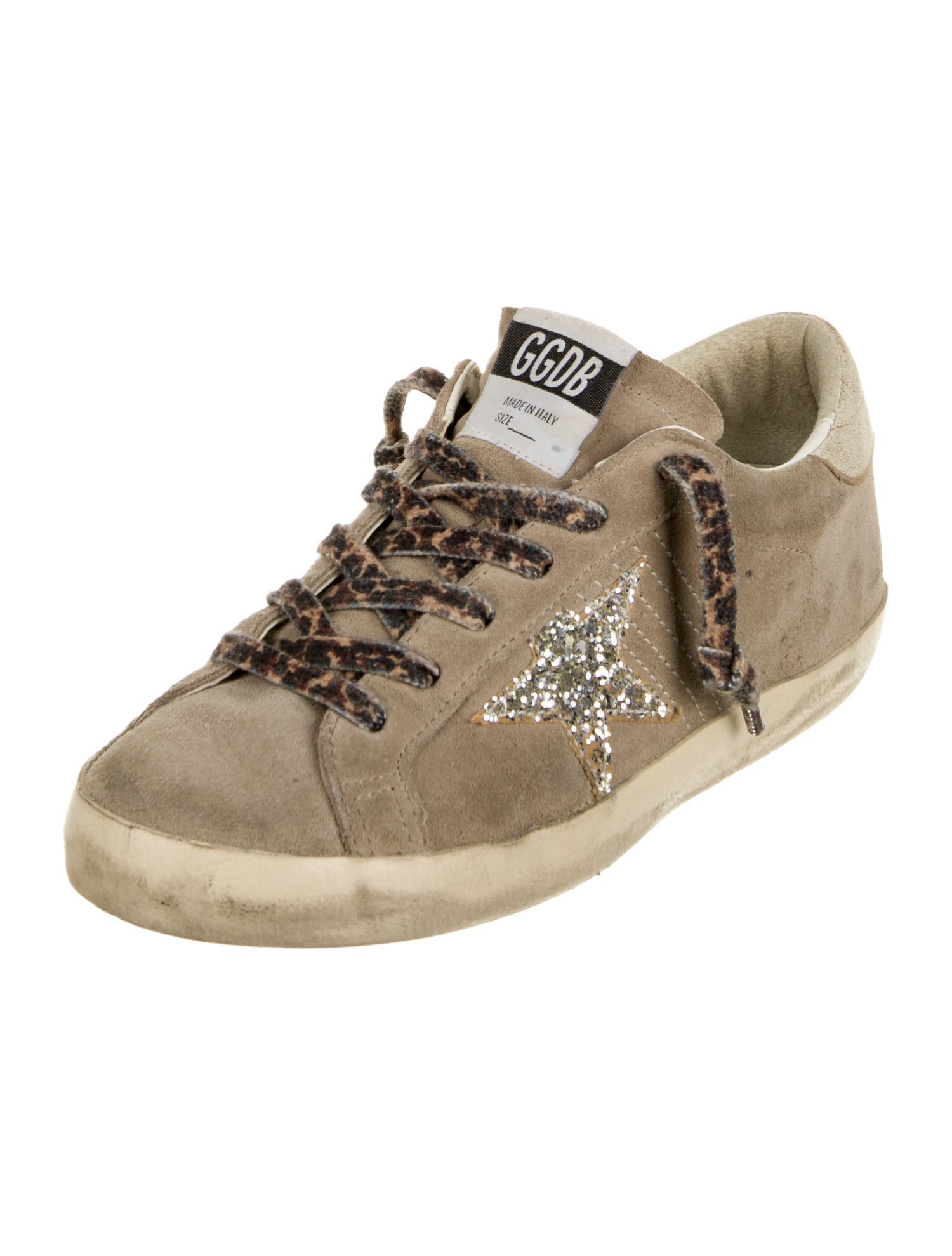Golden Goose Suede Glitter Accents Sneakers