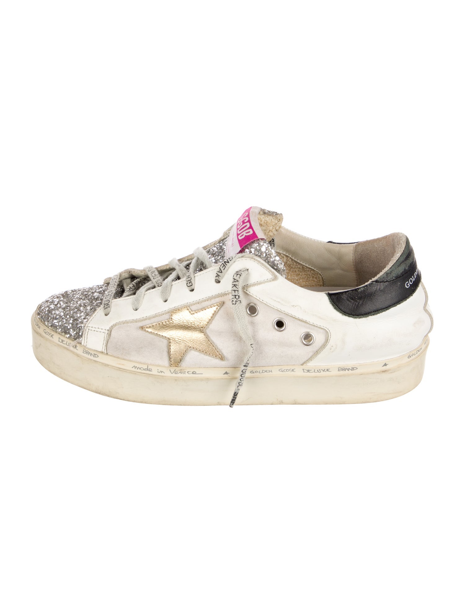 Golden Goose Faux Pearl Accents Leather Sneakers
