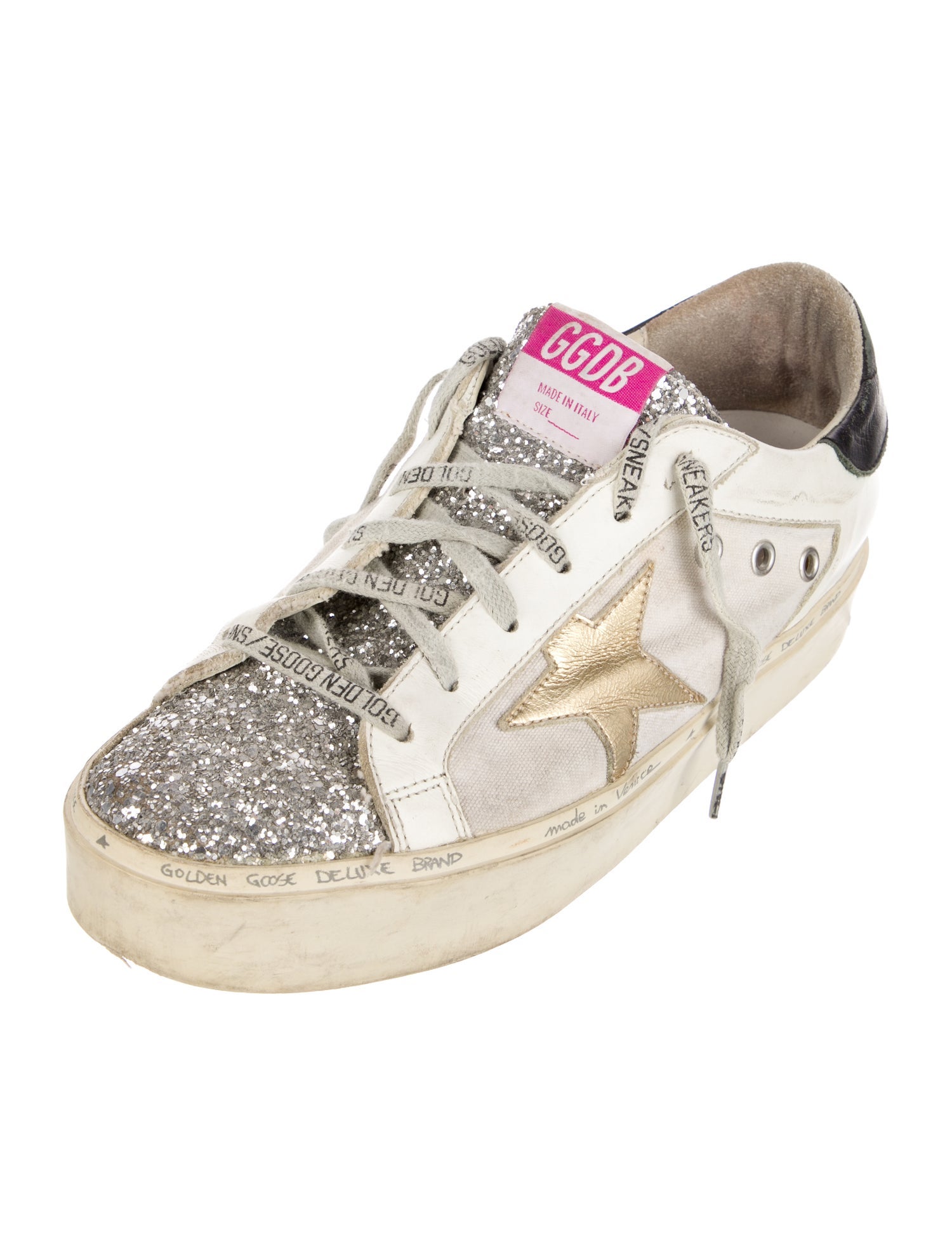 Golden Goose Faux Pearl Accents Leather Sneakers