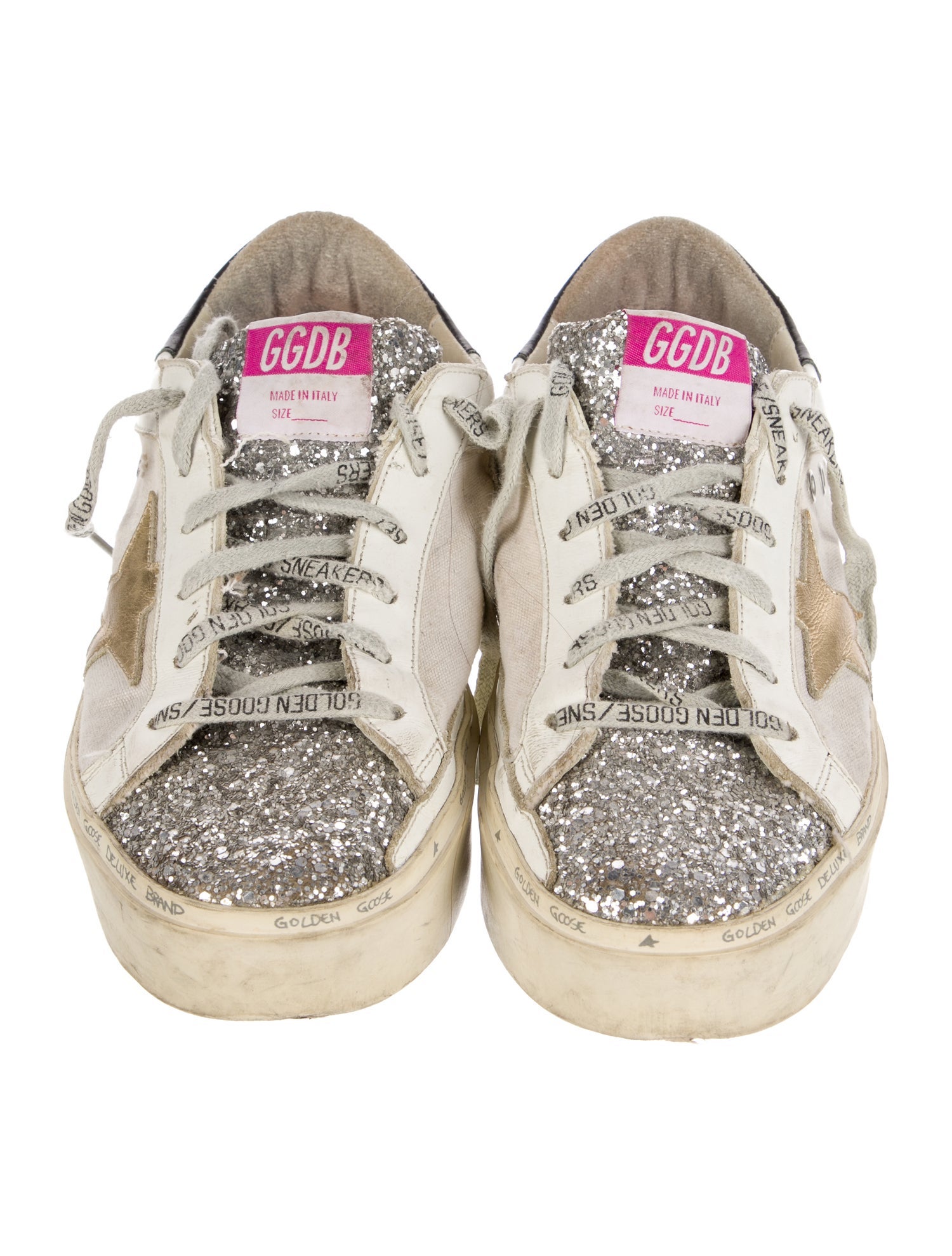 Golden Goose Faux Pearl Accents Leather Sneakers