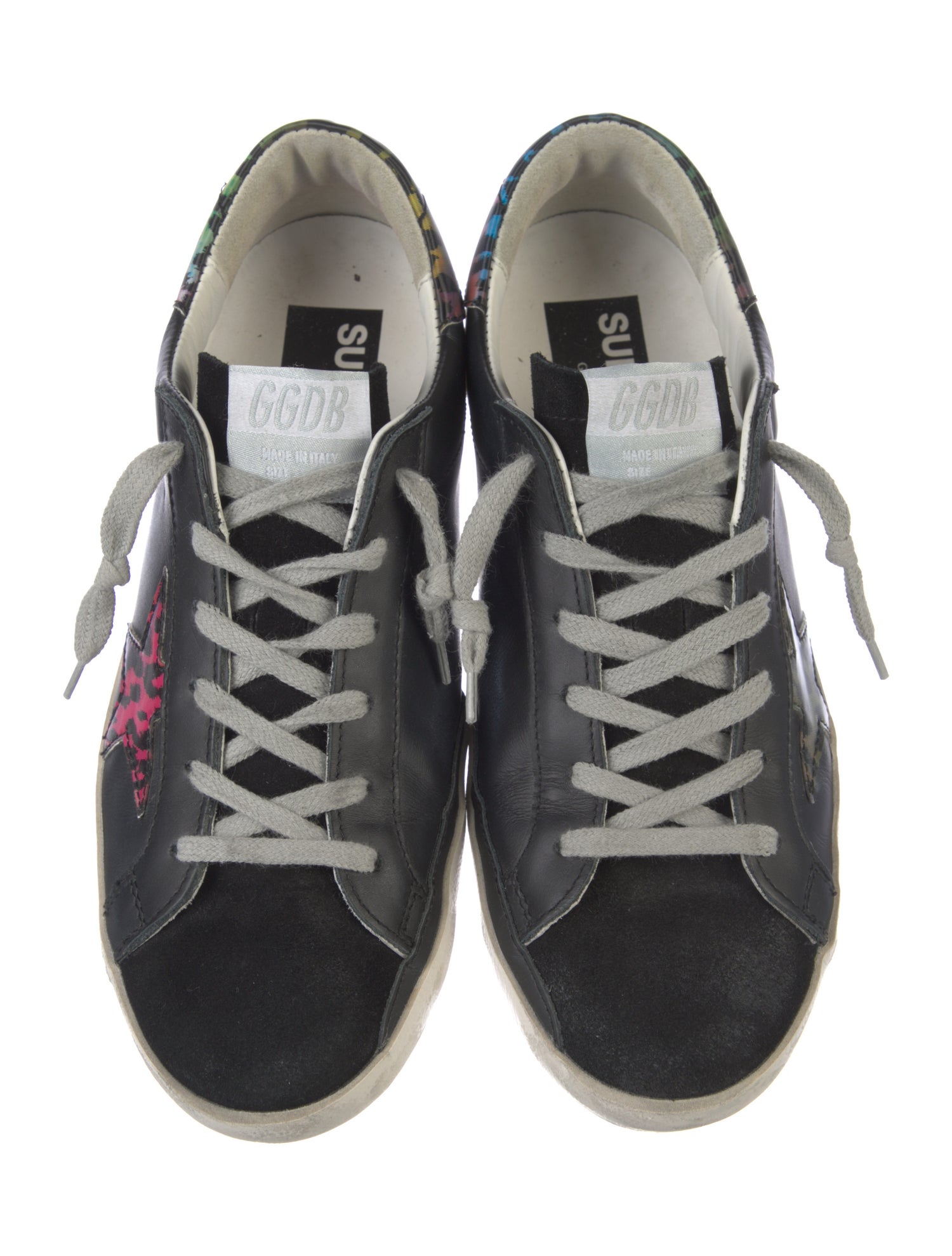 Golden Goose Leather Printed Sneakers