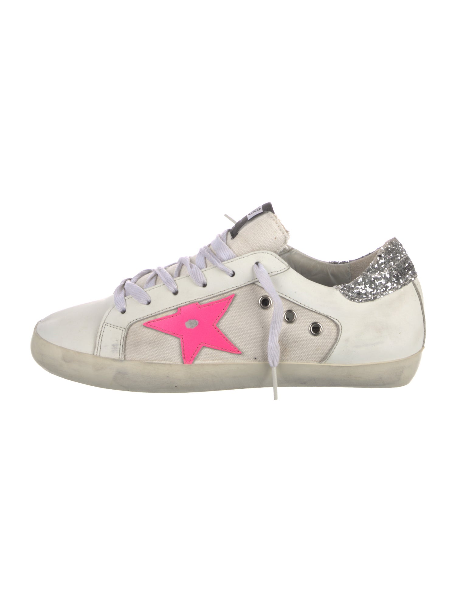 Golden Goose Leather Printed Sneakers