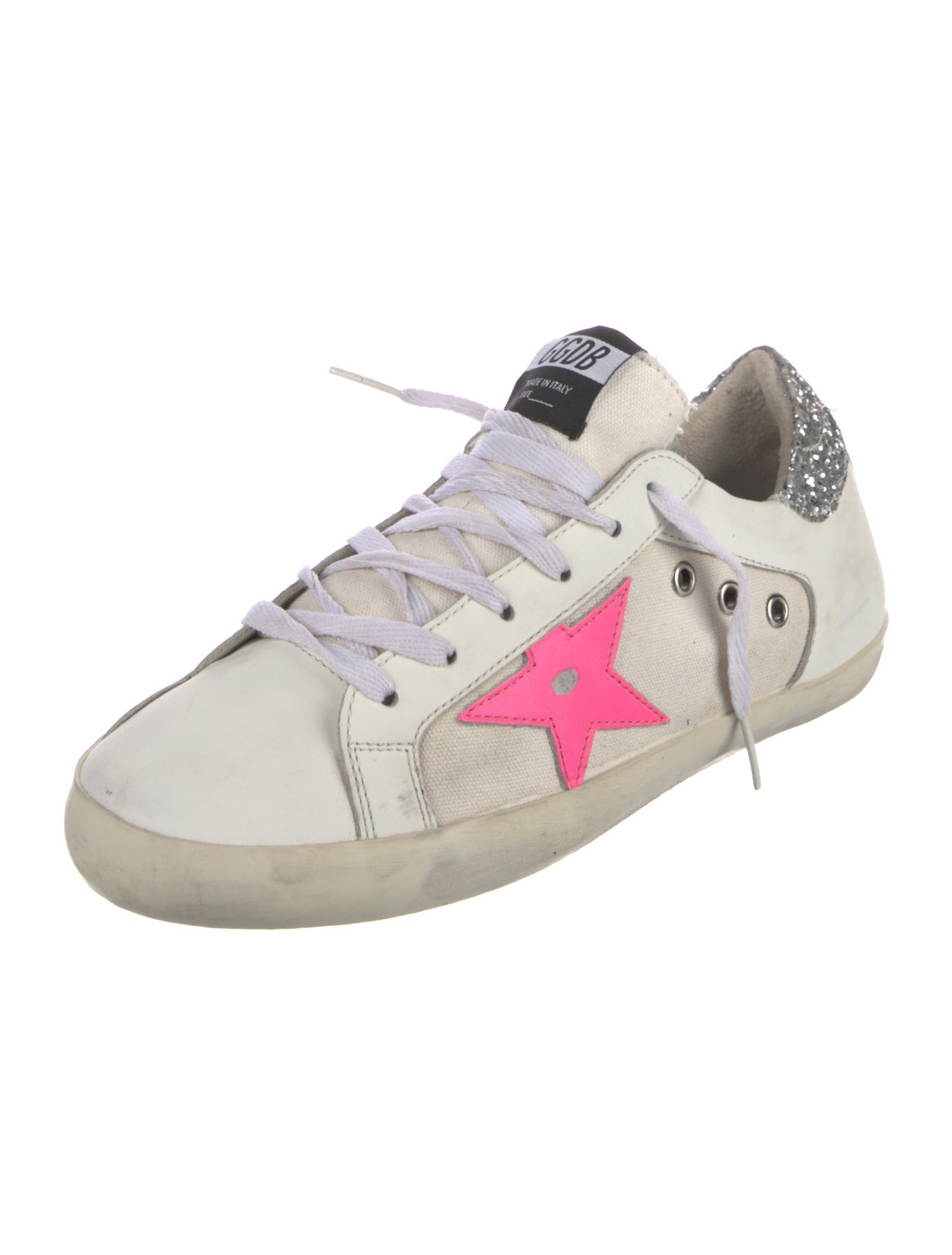 Golden Goose Leather Printed Sneakers