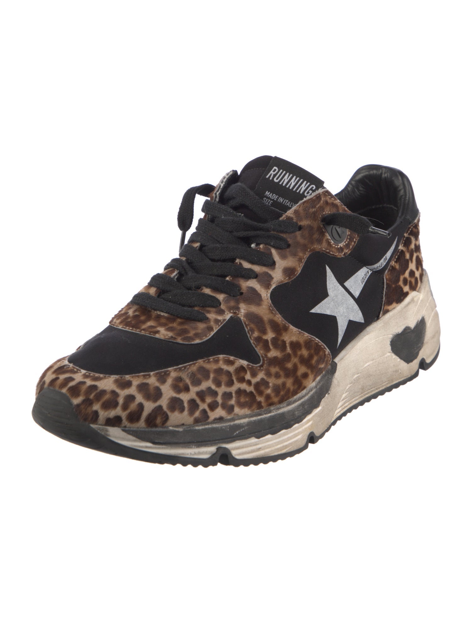 Golden Goose Ponyhair Animal Print Sneakers