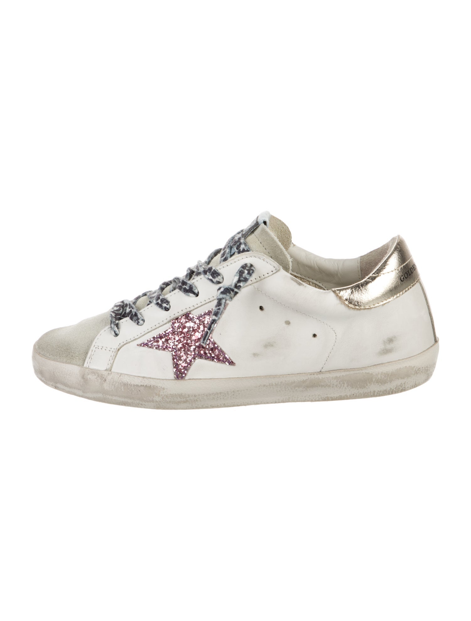 Golden Goose Leather Printed Sneakers