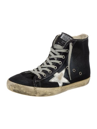 Golden Goose Denim Printed Sneakers
