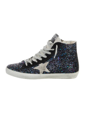Golden Goose Glitter Colorblock Pattern Sneakers