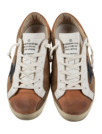Golden Goose Suede Colorblock Pattern Sneakers
