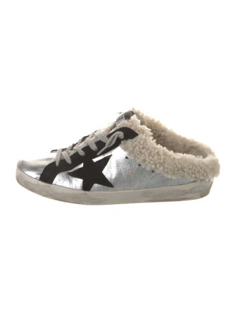 Golden Goose Leather Printed Sneakers