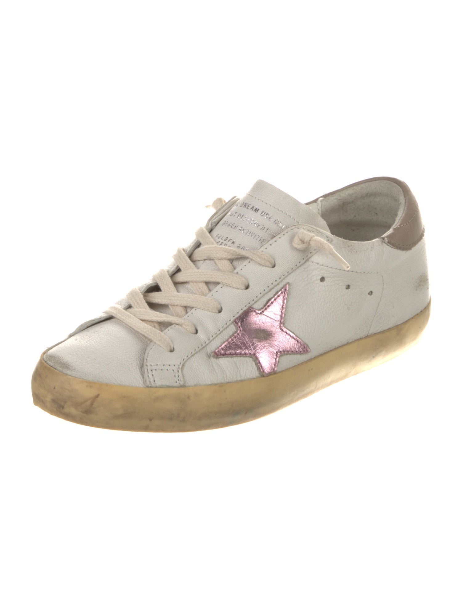 Golden Goose Leather Printed Sneakers