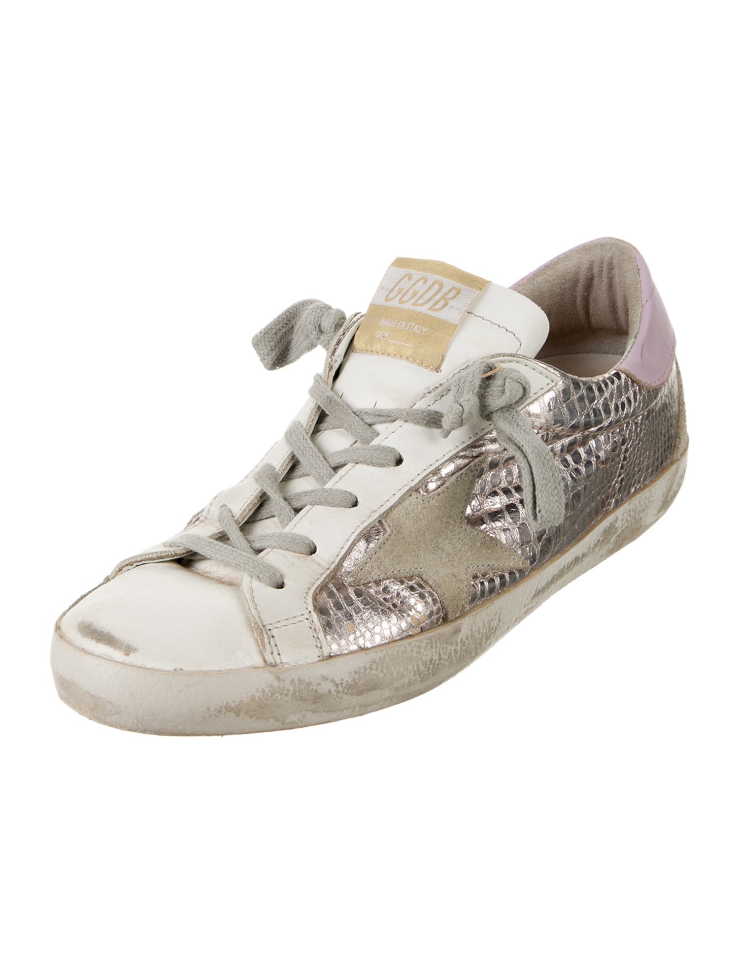 Golden Goose Embossed Leather Printed Sneakers