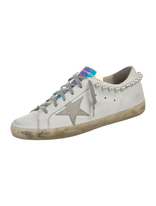 Golden Goose Leather Beaded Accents Sneakers