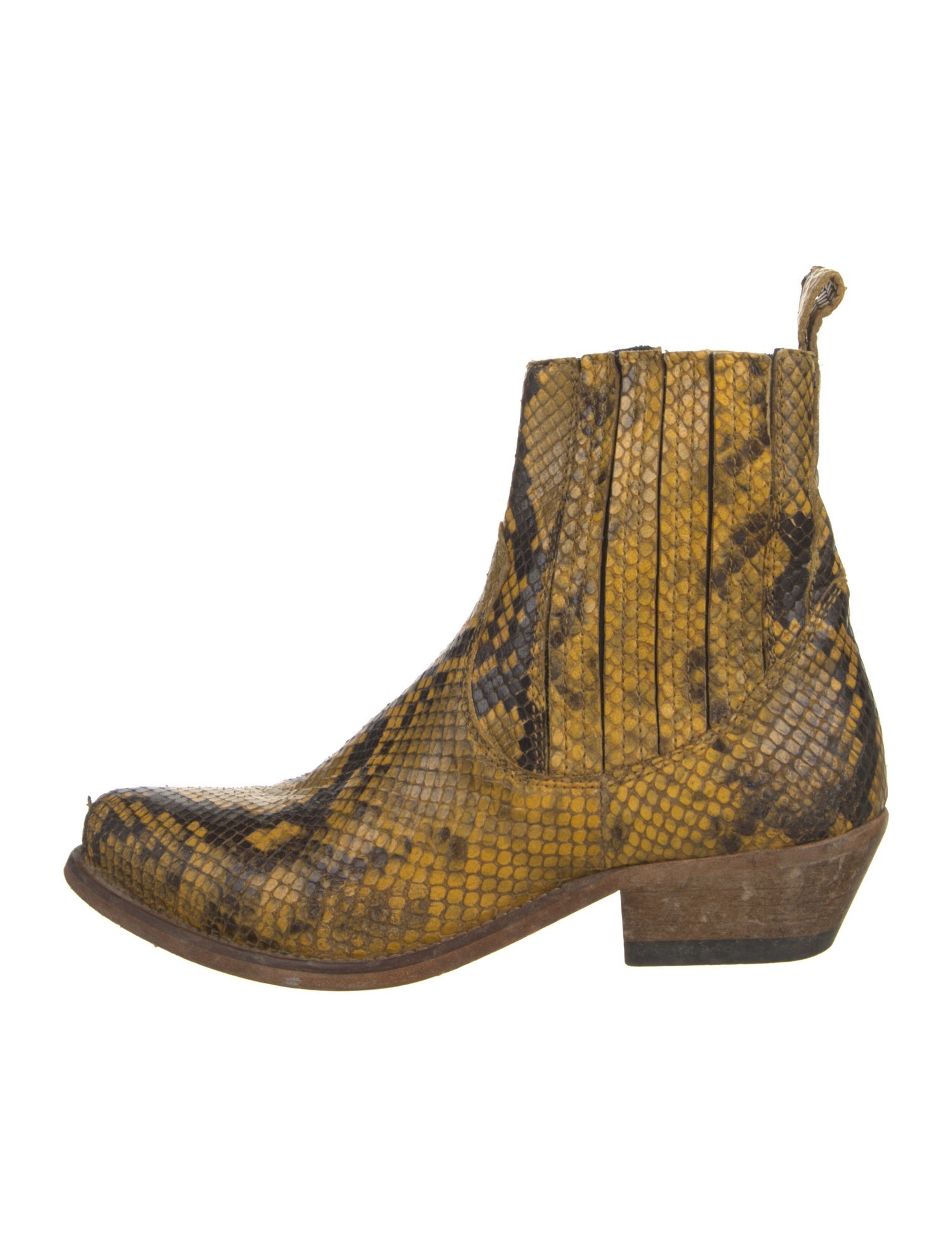 Golden Goose Snakeskin Animal Print Western Boots
