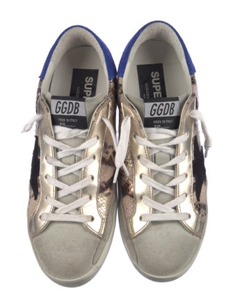 Golden Goose Leather Printed Sneakers