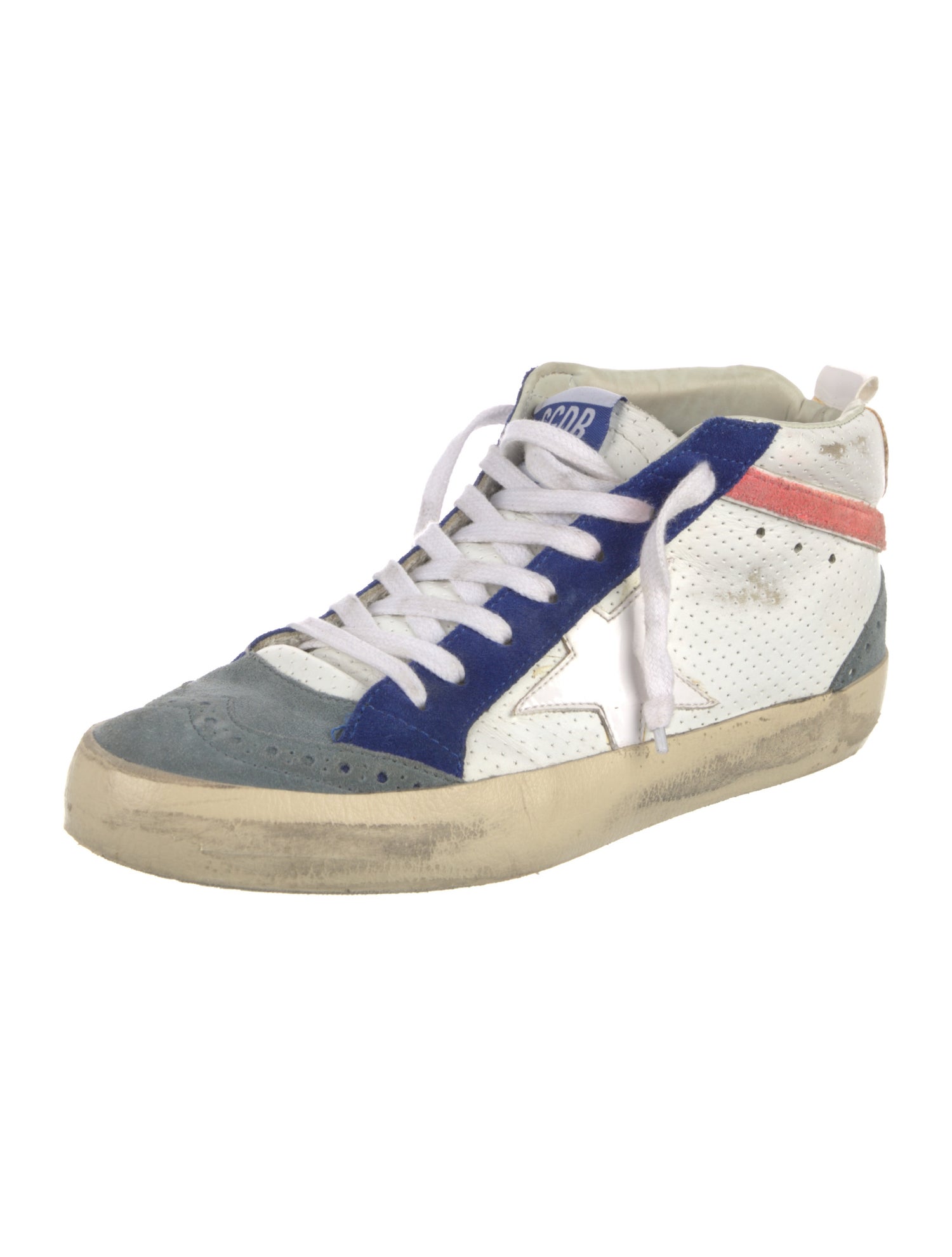 Golden Goose Leather Colorblock Pattern Sneakers