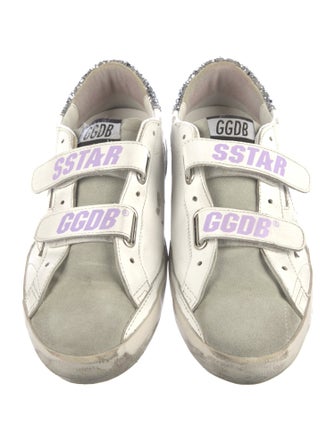 Golden Goose Leather Glitter Accents Sneakers