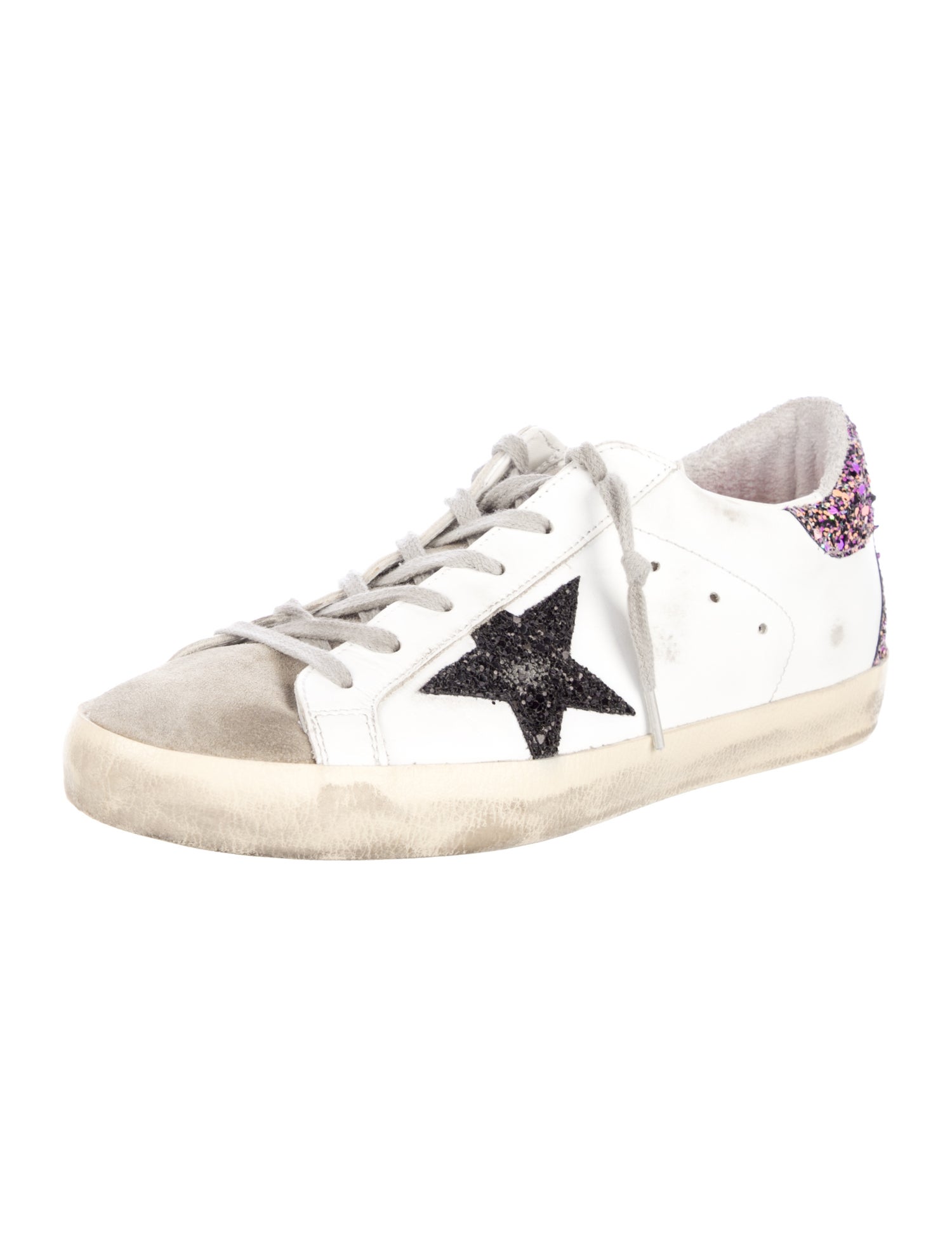Golden Goose Leather Colorblock Pattern Sneakers