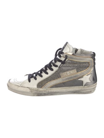 Golden Goose Leather Colorblock Pattern Sneakers