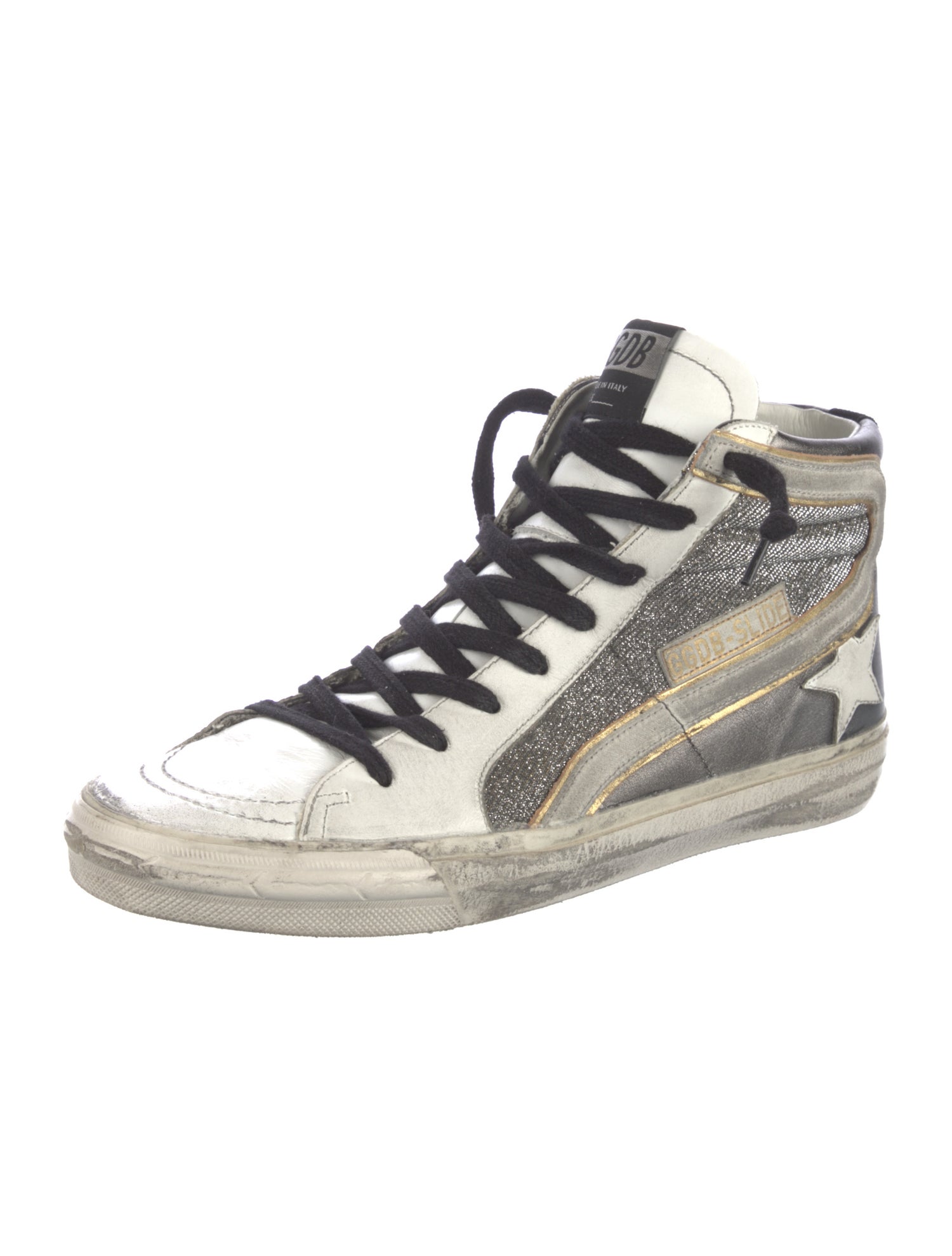 Golden Goose Leather Colorblock Pattern Sneakers