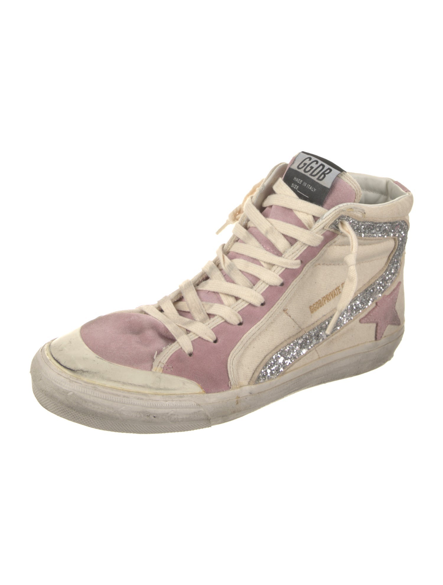 Golden Goose Leather Colorblock Pattern Sneakers