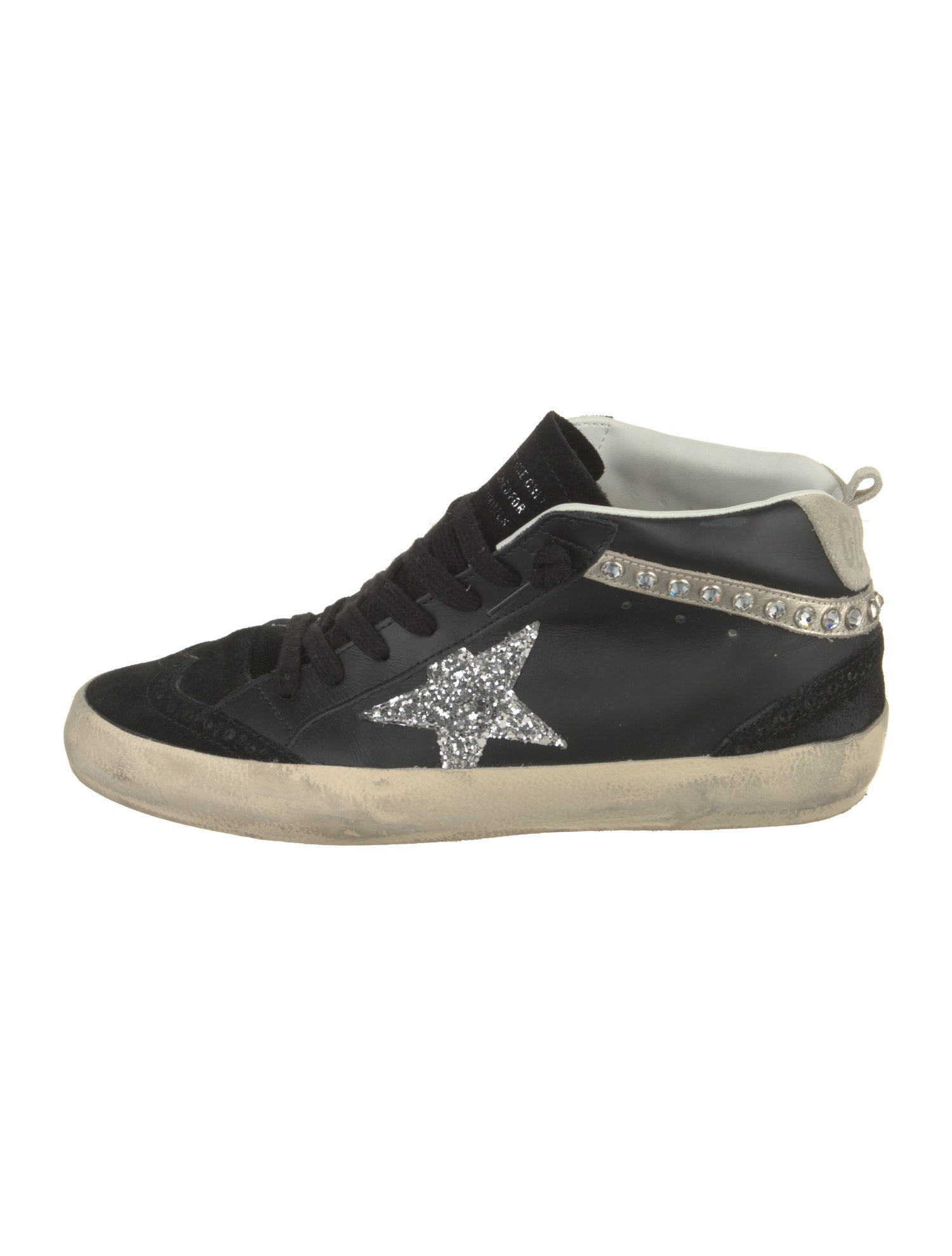 Golden Goose Leather Glitter Accents Sneakers