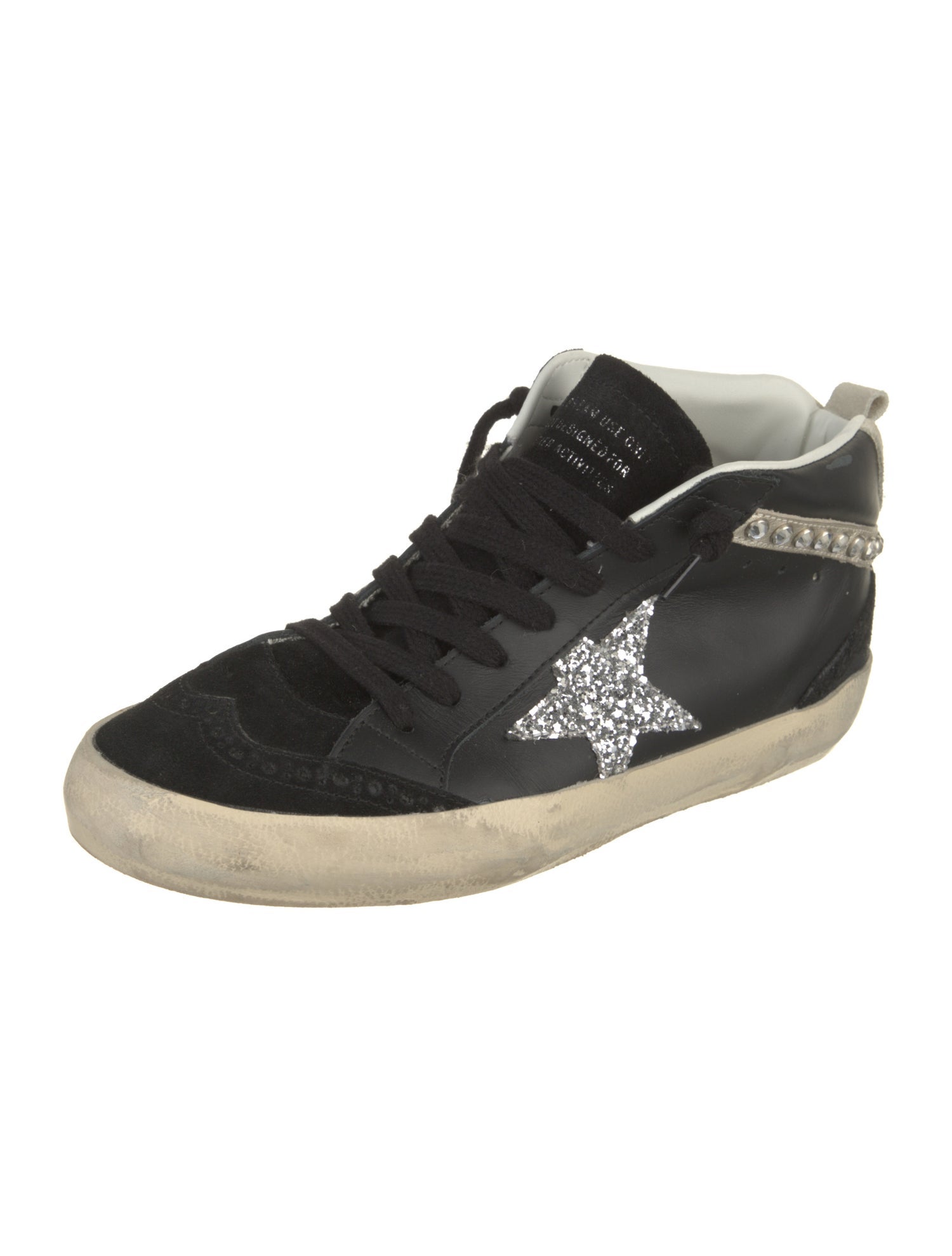 Golden Goose Leather Glitter Accents Sneakers