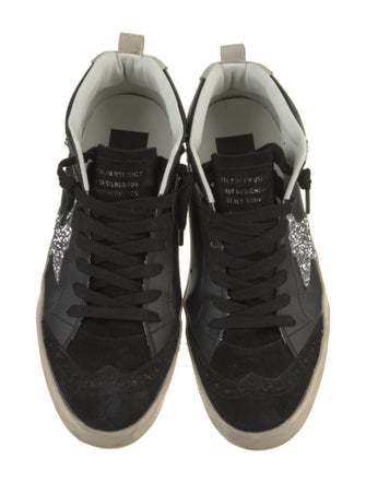 Golden Goose Leather Glitter Accents Sneakers