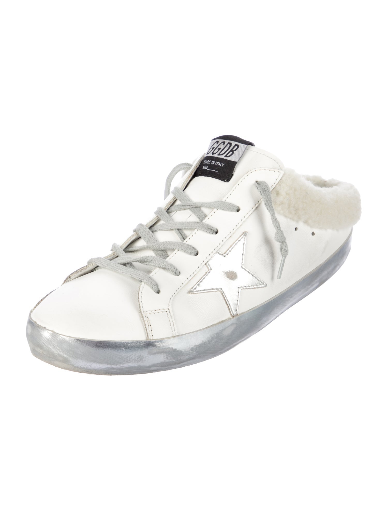 Golden Goose Leather Distressed Accents Slippers