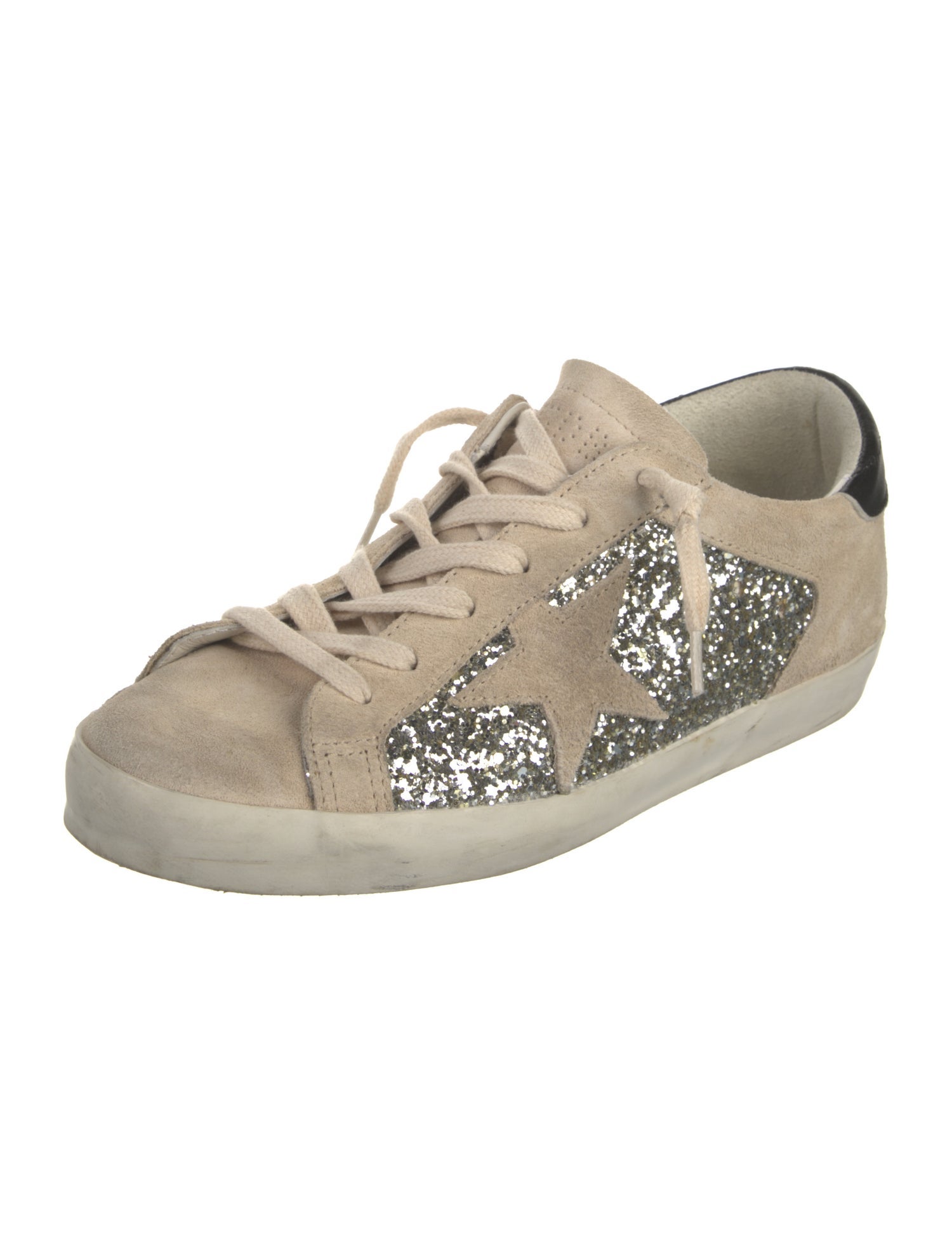 Golden Goose Suede Colorblock Pattern Sneakers
