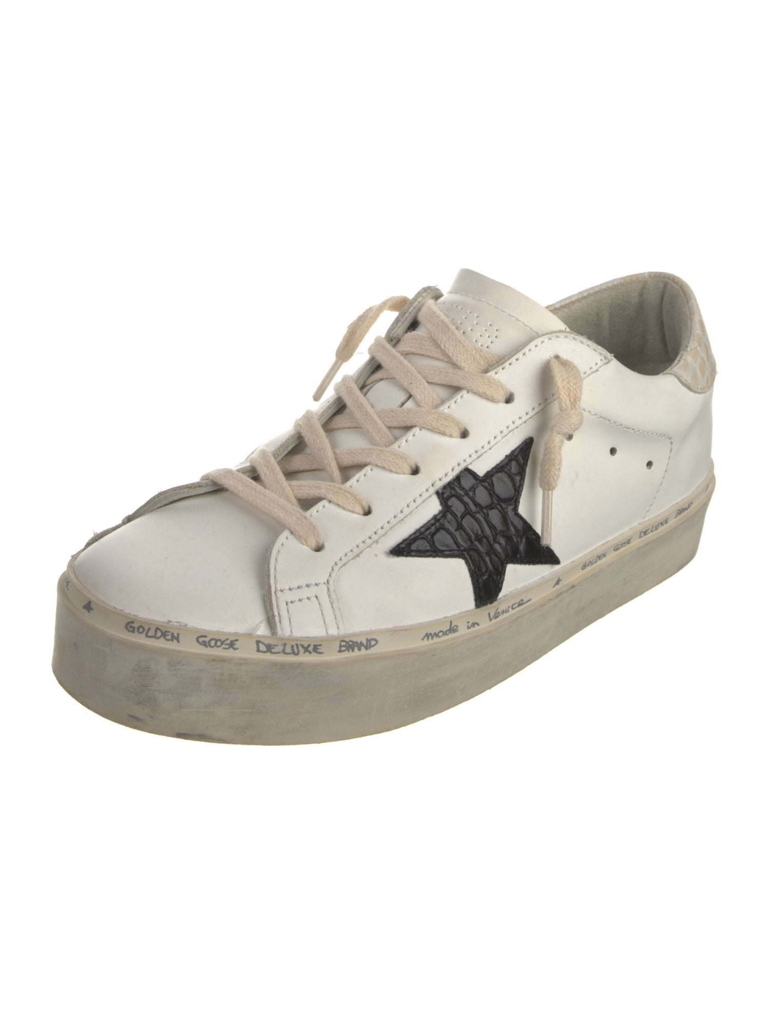 Golden Goose Leather Sequin Embellishments Sneakers