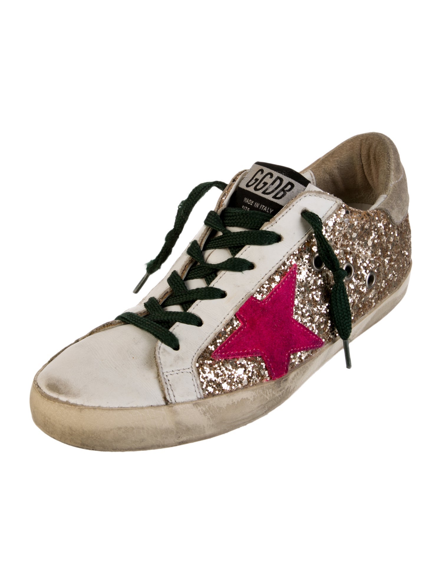 Golden Goose Glitter Colorblock Pattern Sneakers