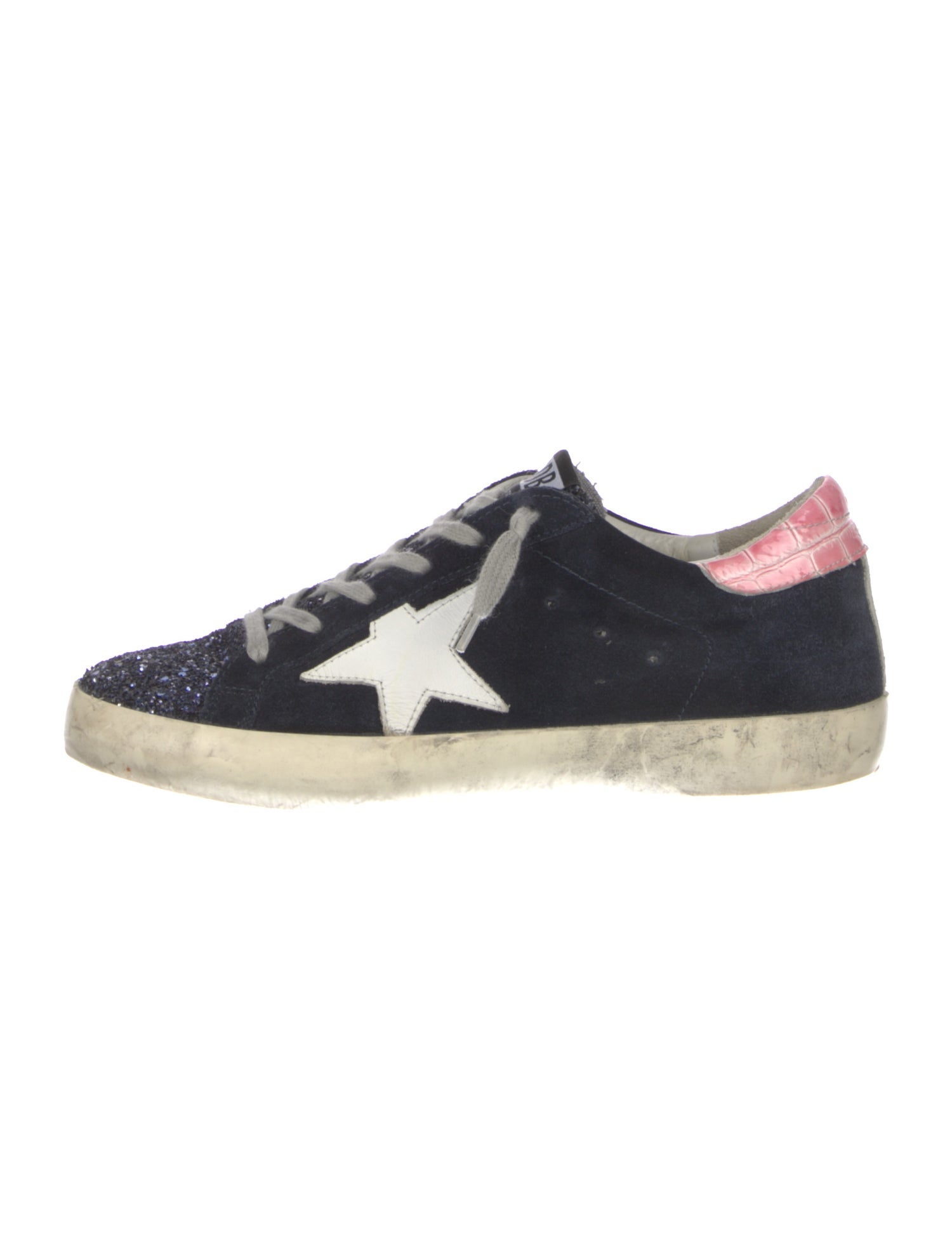 Golden Goose Suede Glitter Accents Sneakers