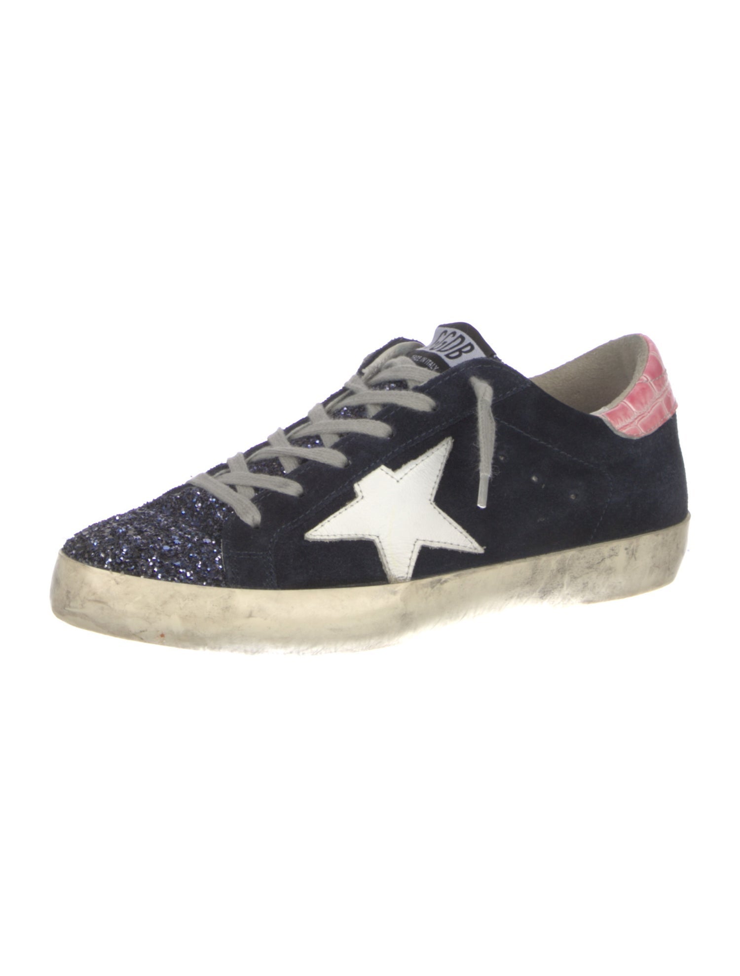 Golden Goose Suede Glitter Accents Sneakers