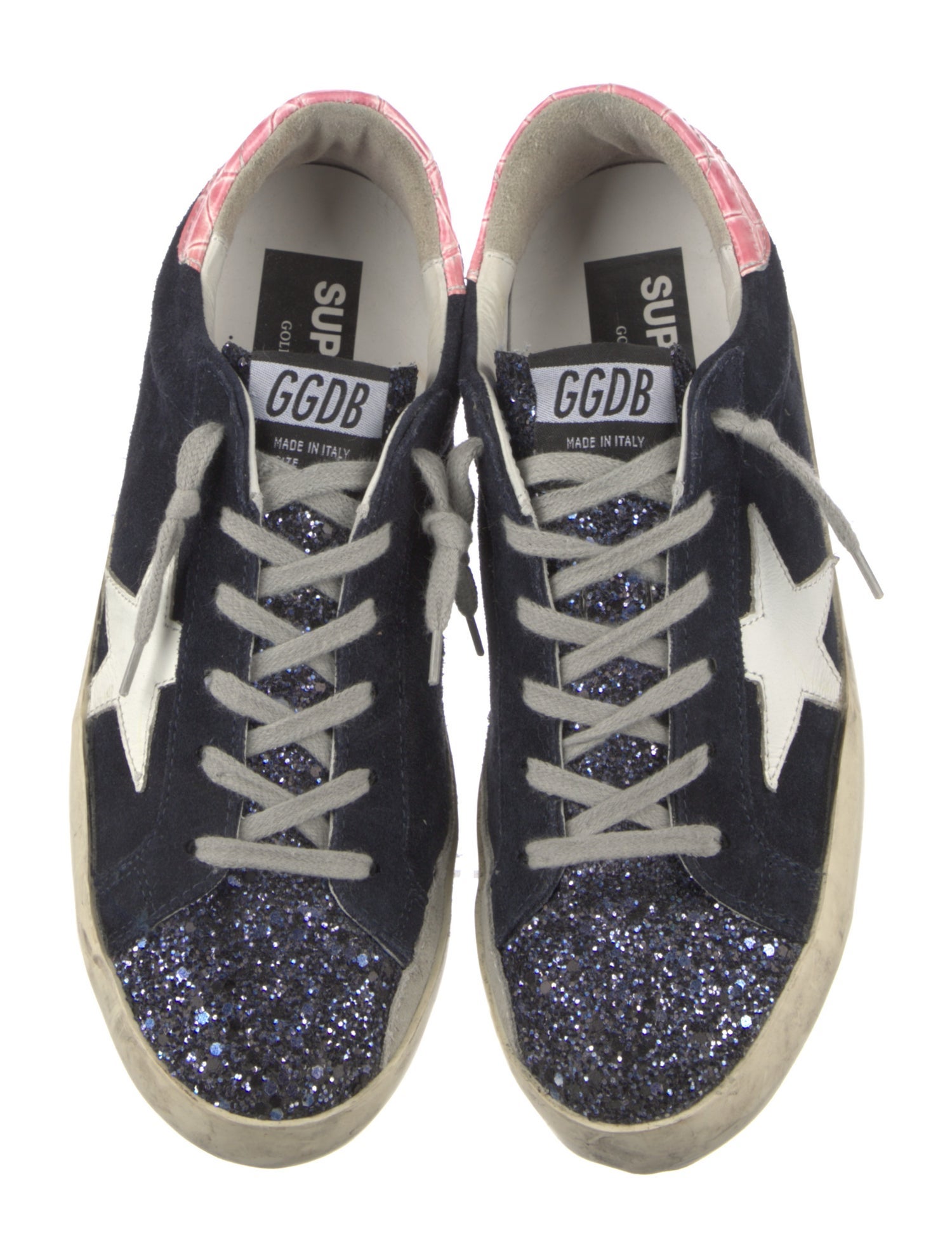 Golden Goose Suede Glitter Accents Sneakers