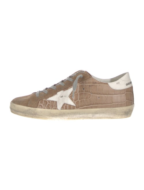 Golden Goose Leather Animal Print Sneakers