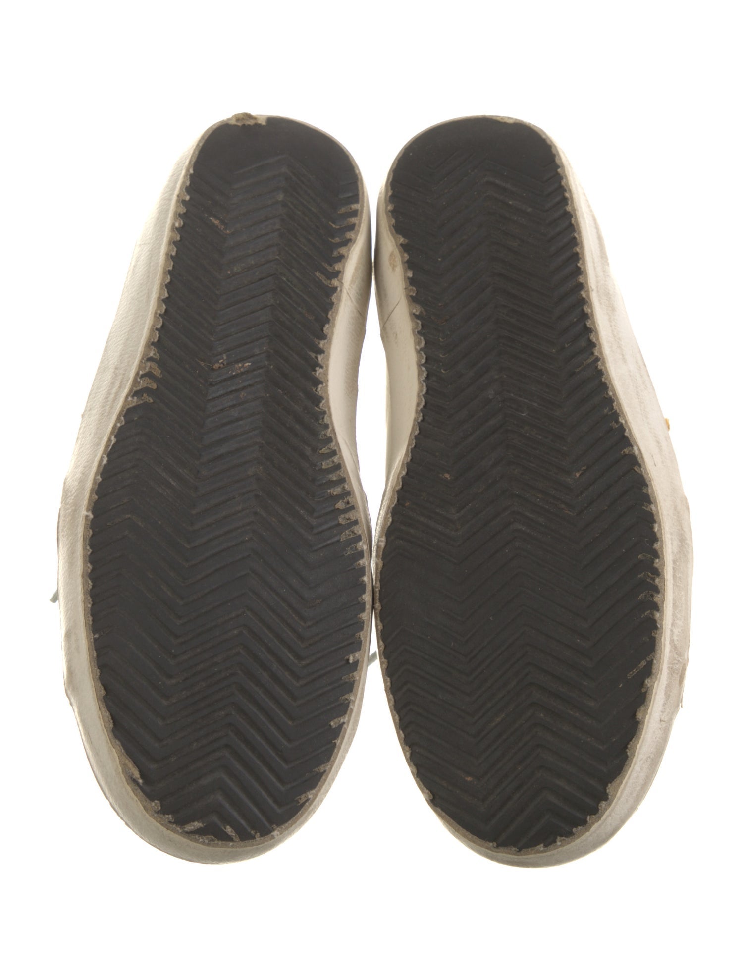 Golden Goose Leather Glitter Accents Sneakers