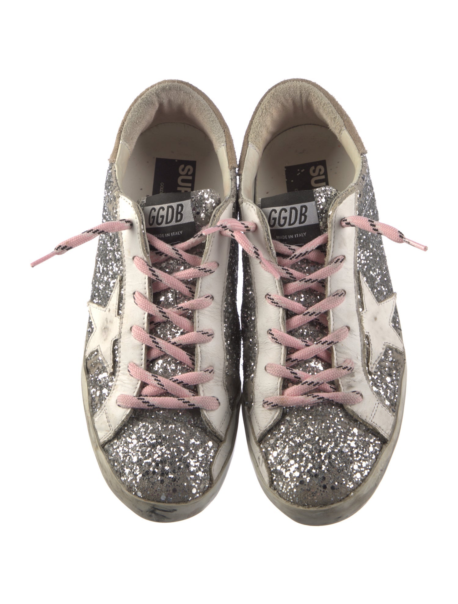 Golden Goose Glitter Distressed Accents Sneakers