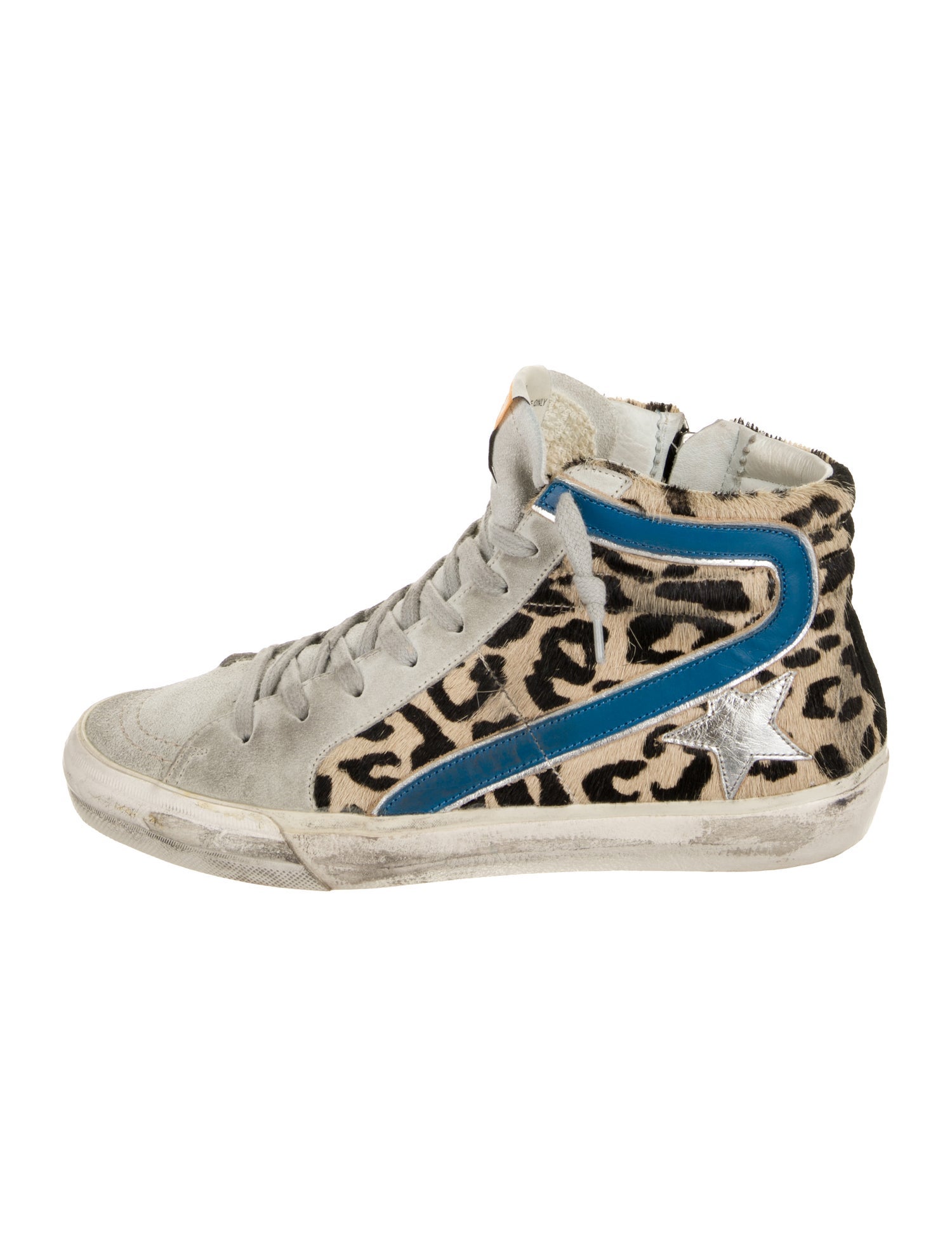 Golden Goose Ponyhair Animal Print Sneakers