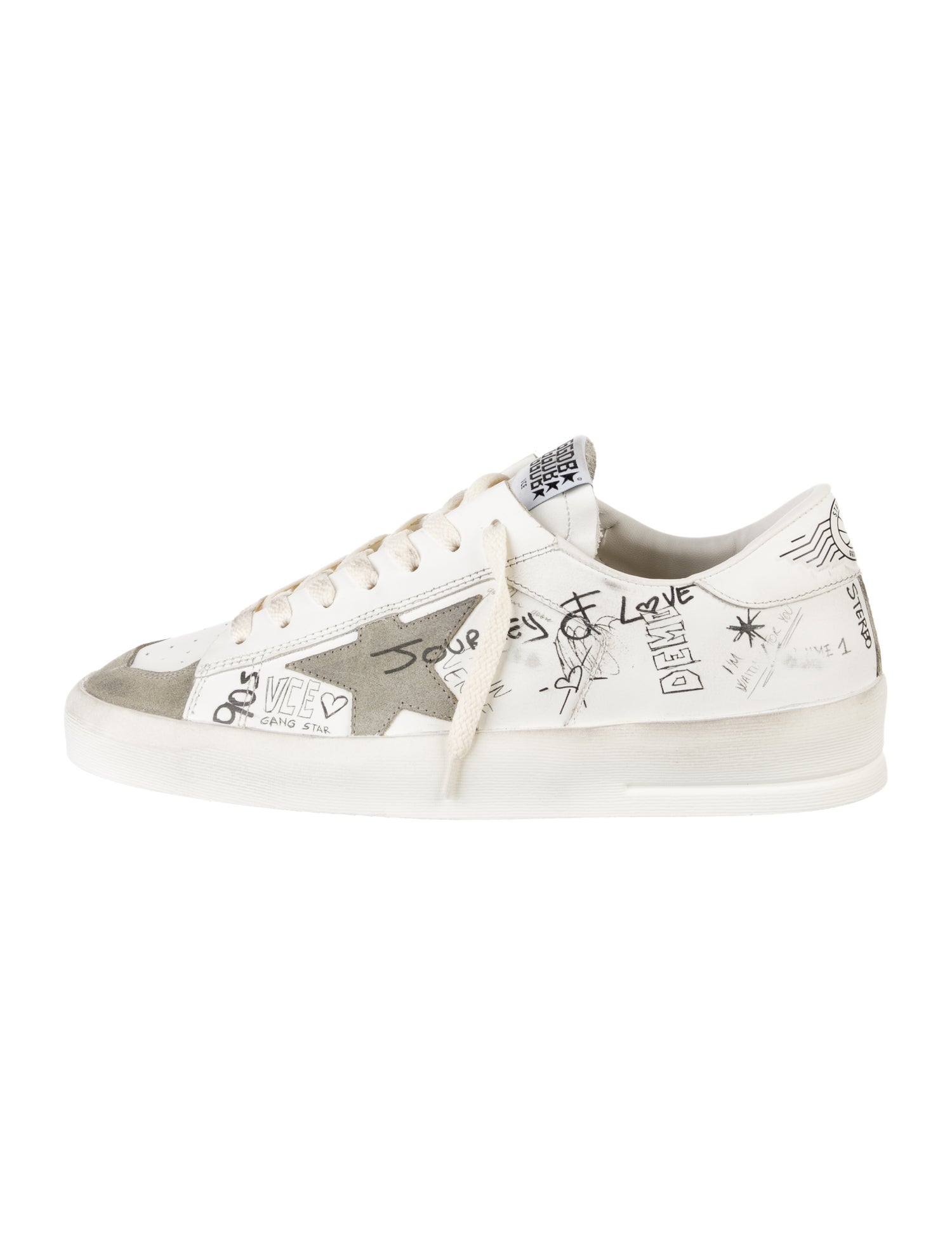 Golden Goose Leather Printed Sneakers