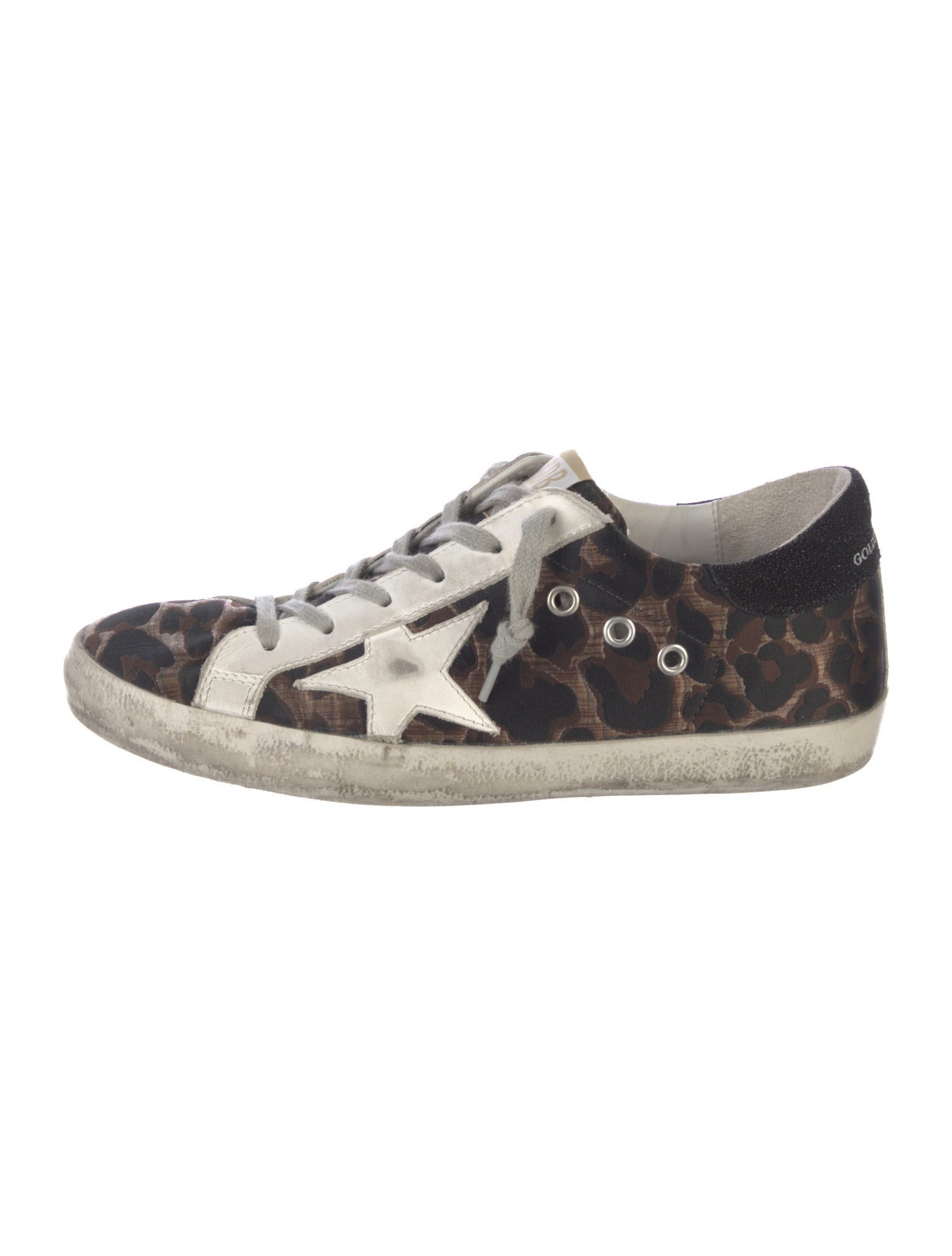 Golden Goose Animal Print Glitter Accents Sneakers