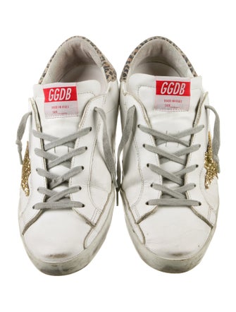 Golden Goose Leather Animal Print Sneakers