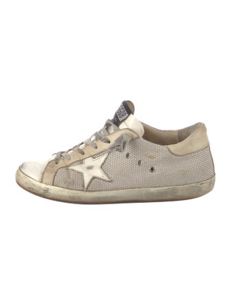 Golden Goose Leather Colorblock Pattern Sneakers