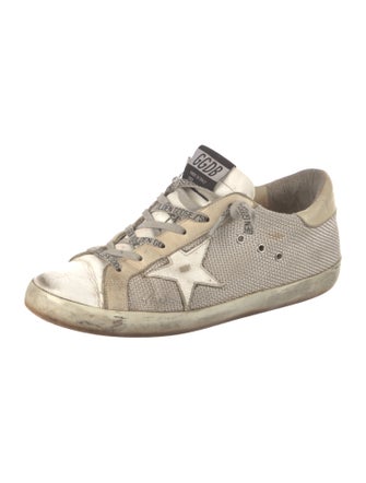 Golden Goose Leather Colorblock Pattern Sneakers