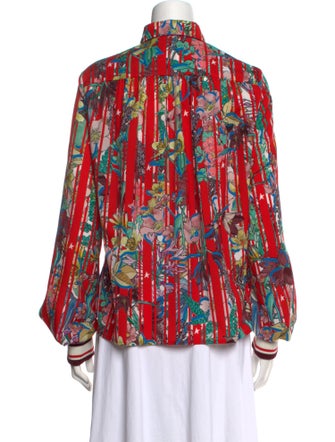 Golden Goose Printed Long Sleeve Button-Up Top