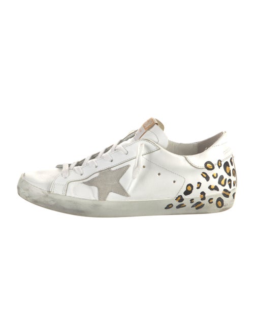 Golden Goose Leather Animal Print Sneakers