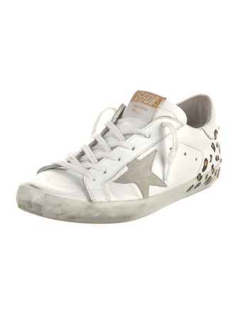 Golden Goose Leather Animal Print Sneakers