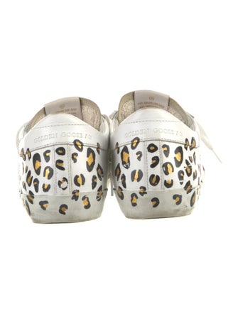 Golden Goose Leather Animal Print Sneakers