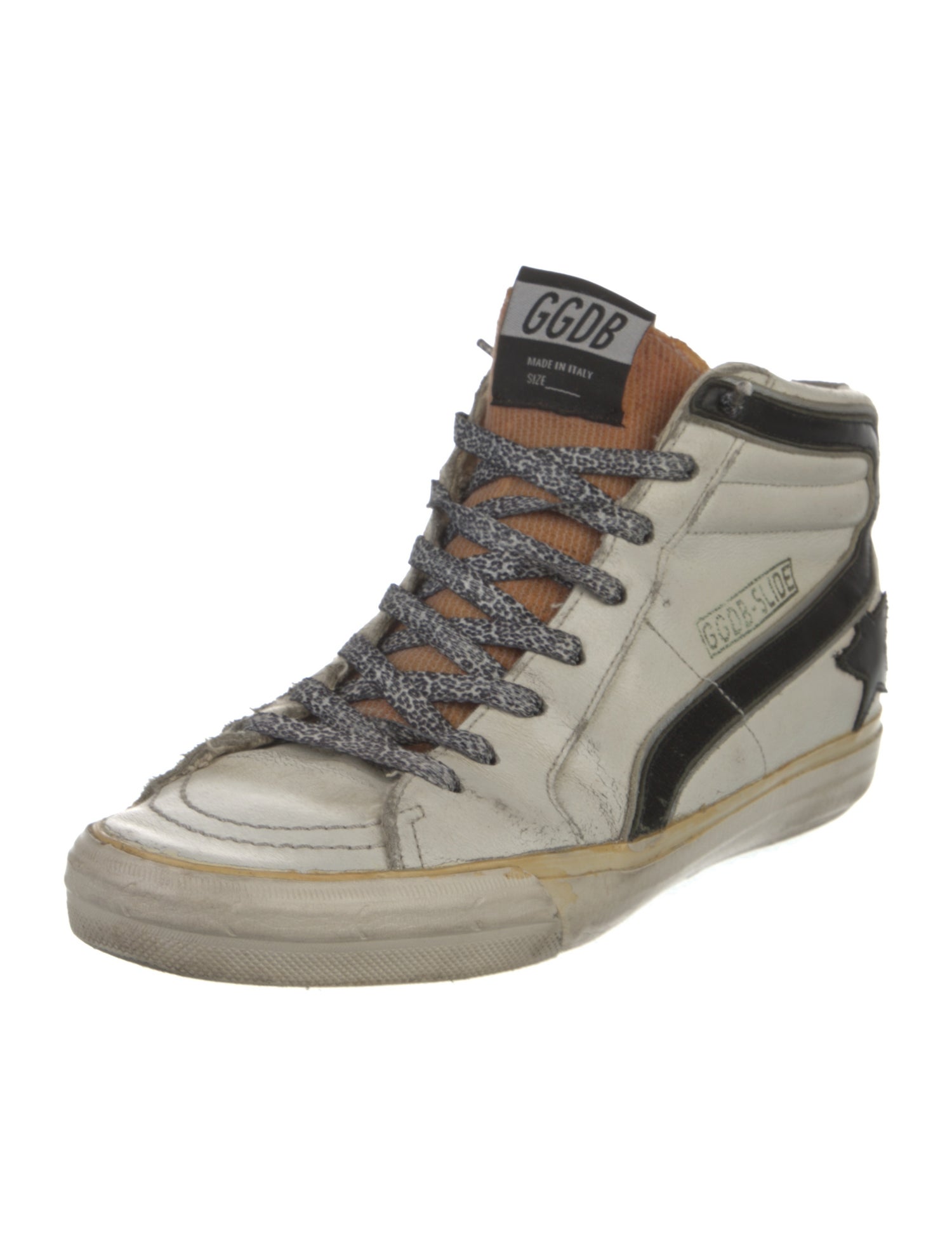 Golden Goose Leather Colorblock Pattern Sneakers