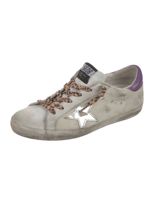 Golden Goose Leather Glitter Accents Sneakers