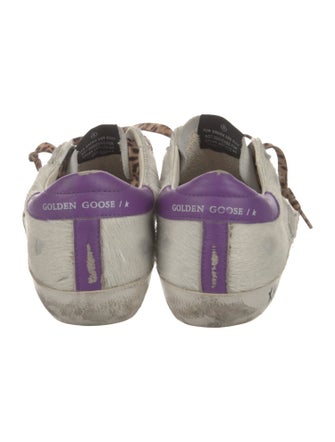 Golden Goose Leather Glitter Accents Sneakers